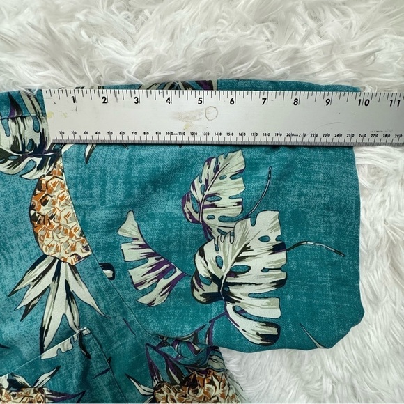 Island Shores Men's Button Down Floral Pineapple Hawaiian 100% Silk Shirt Sz XL - Picture 7 of 8